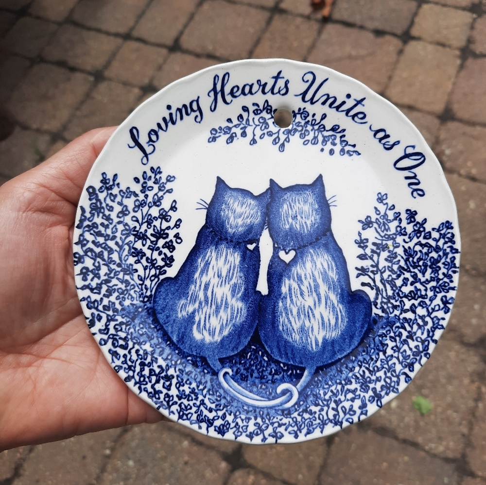 Love CATS small ceramic plate Royal Crownford Staffordshire